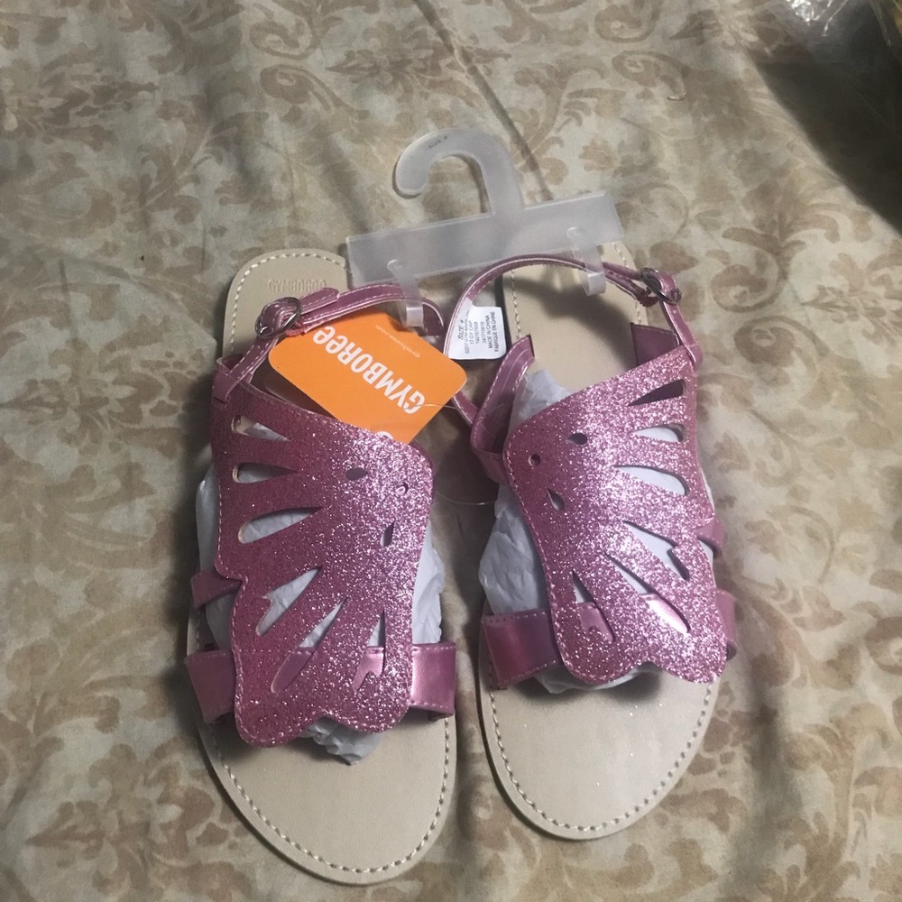 Pink glitter sandals